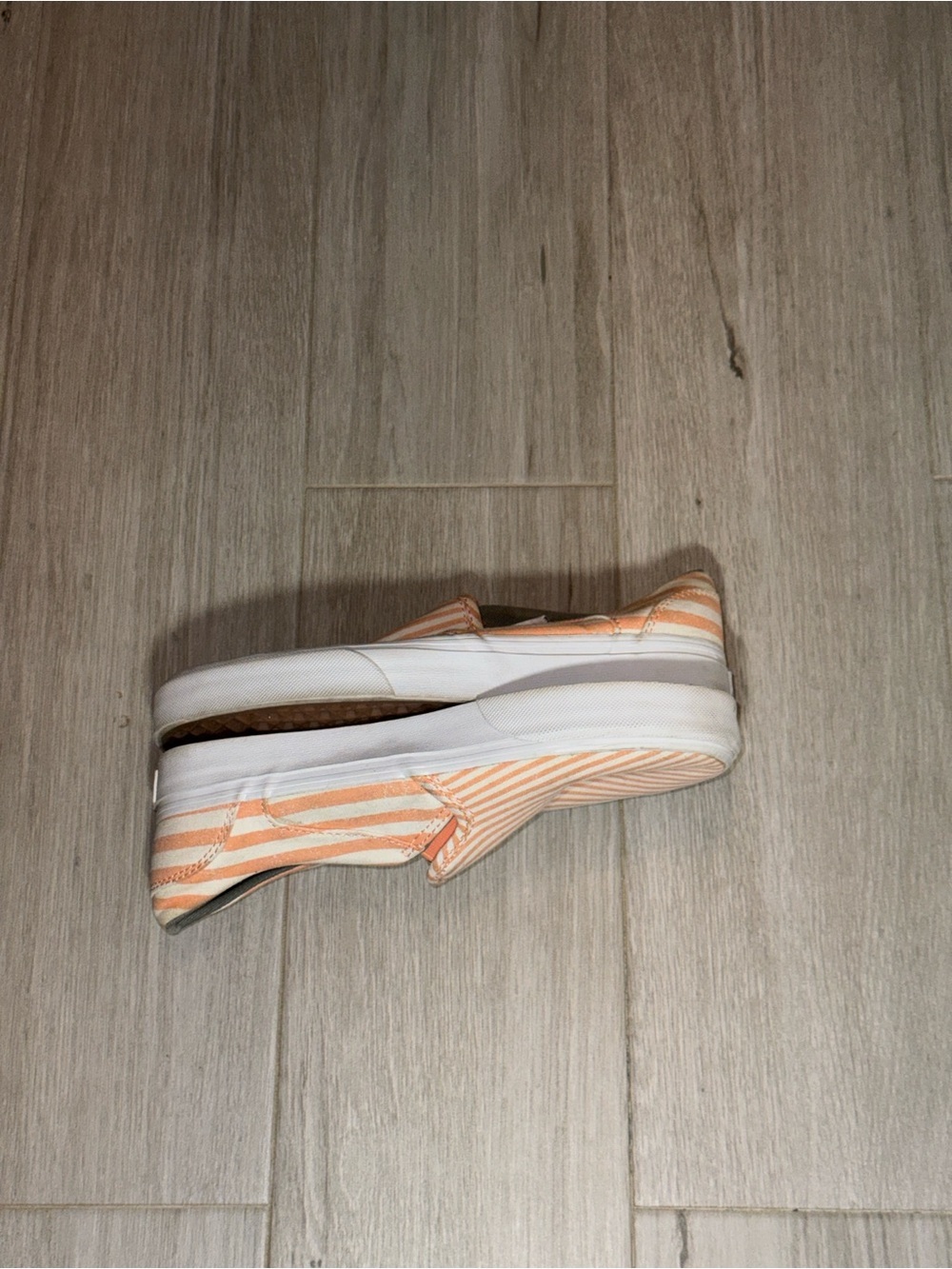 Vans Slip-On Sneakers in Orange & White Stripes - Picture 5 of 8
